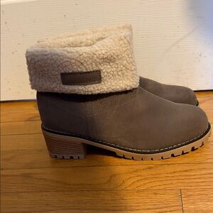 Brand New!  Never worn. 
Cozy Gray Ankle Boots